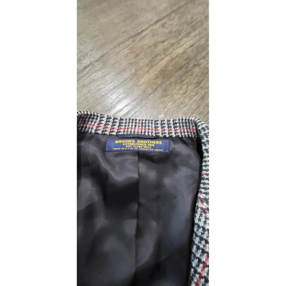 Vintage Brooks‎ Brothers Blazer Womens Size 10 Med Glen Plaid Houndstooth - Picture 4 of 13